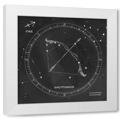 Night Sky Sagittarius v2 White Modern Wood Framed Art Print by Miller, Sara Zieve