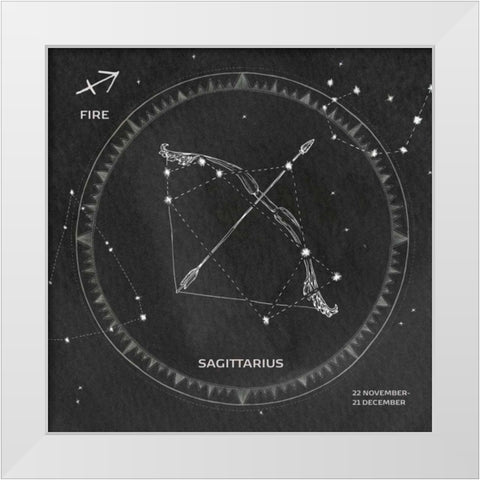 Night Sky Sagittarius v2 White Modern Wood Framed Art Print by Miller, Sara Zieve