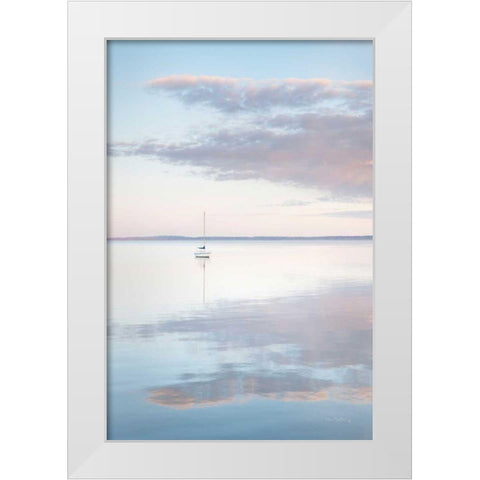Sailboat in Bellingham Bay II White Modern Wood Framed Art Print by Majchrowicz, Alan