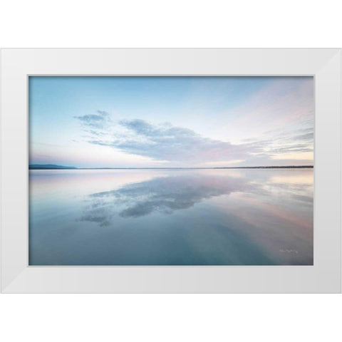 Bellingham Bay Clouds Reflection I White Modern Wood Framed Art Print by Majchrowicz, Alan