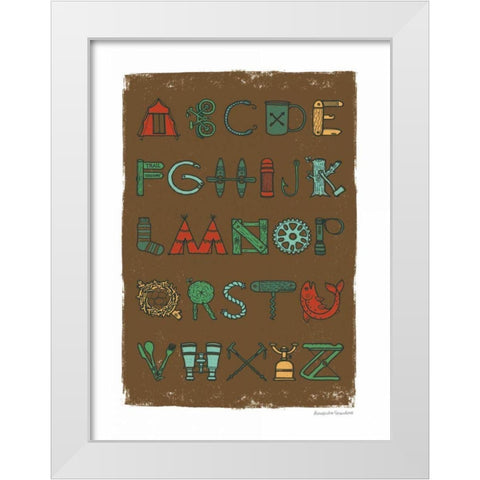 Camping Alphabet Dark White Modern Wood Framed Art Print by Snowdon, Alexandra