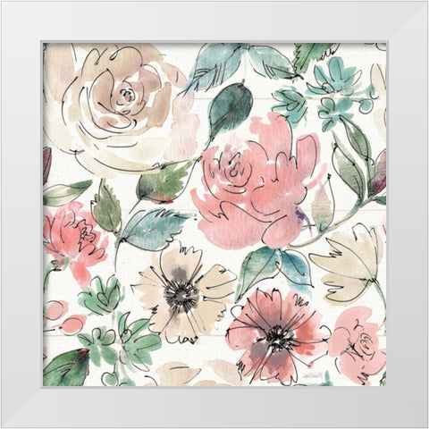 Country Love Pattern IA White Modern Wood Framed Art Print by Tavoletti, Anne