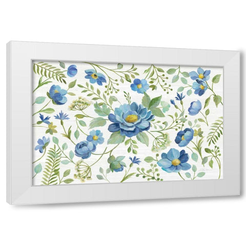 Botanical Blue I White Modern Wood Framed Art Print by Vassileva, Silvia