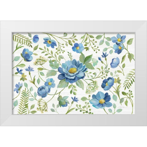 Botanical Blue I White Modern Wood Framed Art Print by Vassileva, Silvia