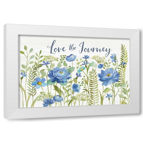 Botanical Blue II White Modern Wood Framed Art Print by Vassileva, Silvia