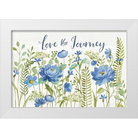 Botanical Blue II White Modern Wood Framed Art Print by Vassileva, Silvia