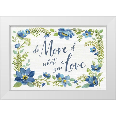 Botanical Blue III White Modern Wood Framed Art Print by Vassileva, Silvia