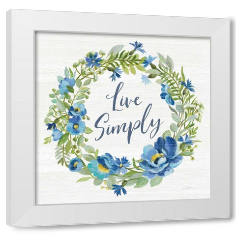Botanical Blue VI White Modern Wood Framed Art Print by Vassileva, Silvia