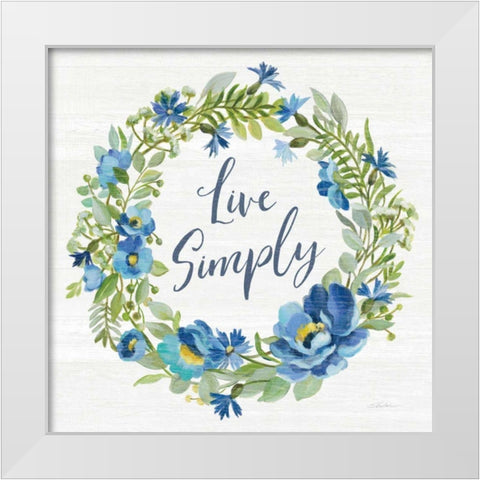 Botanical Blue VI White Modern Wood Framed Art Print by Vassileva, Silvia