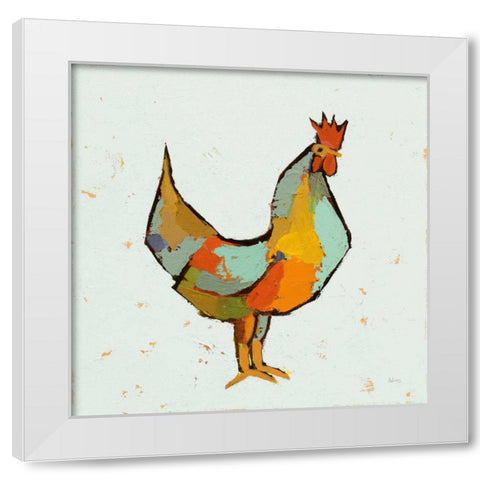 The Strutter on White White Modern Wood Framed Art Print by Adams, Phyllis