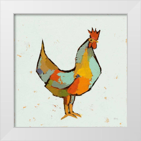The Strutter on White White Modern Wood Framed Art Print by Adams, Phyllis