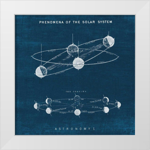 Solar System Blueprint I White Modern Wood Framed Art Print by Wild Apple Portfolio