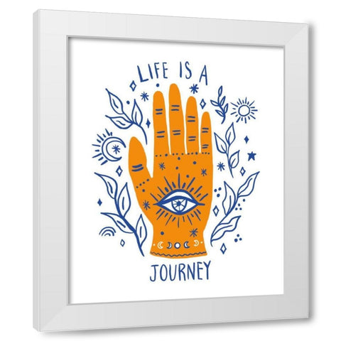 Palm Reading I White Modern Wood Framed Art Print by Zaman, Farida