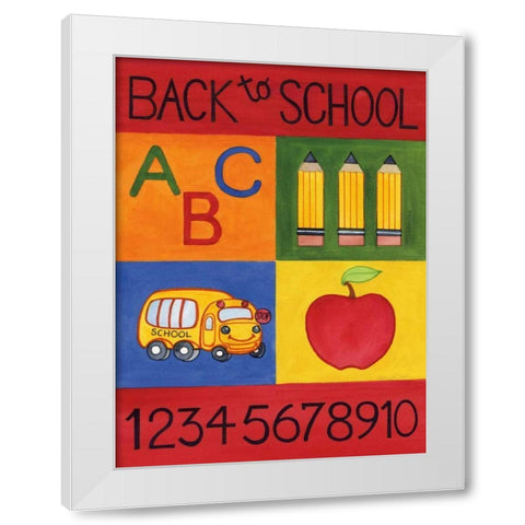 Back to School White Modern Wood Framed Art Print by McKenna, Kathleen Parr