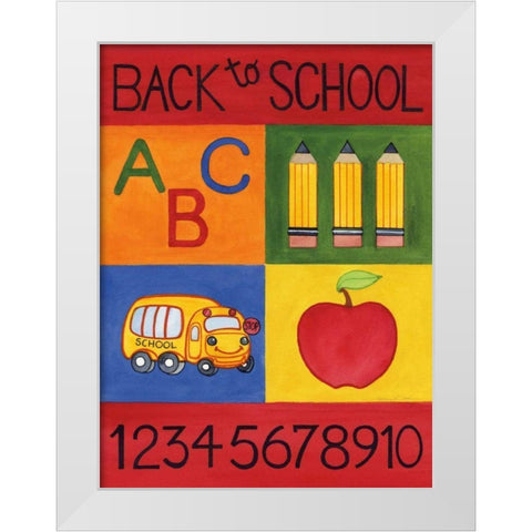 Back to School White Modern Wood Framed Art Print by McKenna, Kathleen Parr