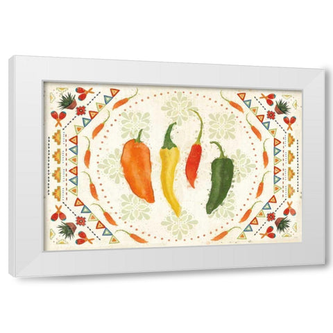 Tex Mex Fiesta I White Modern Wood Framed Art Print by Charron, Veronique