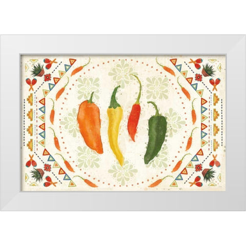 Tex Mex Fiesta I White Modern Wood Framed Art Print by Charron, Veronique