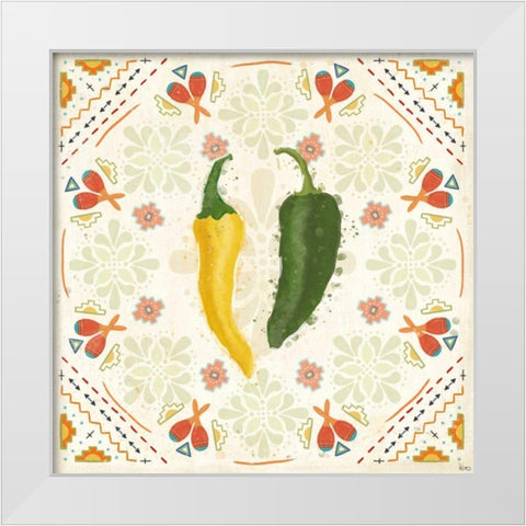 Tex Mex Fiesta III White Modern Wood Framed Art Print by Charron, Veronique