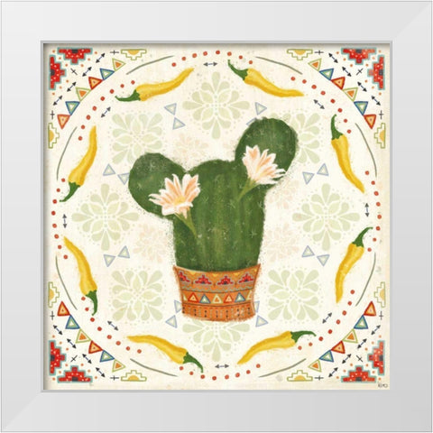 Tex Mex Fiesta IV White Modern Wood Framed Art Print by Charron, Veronique