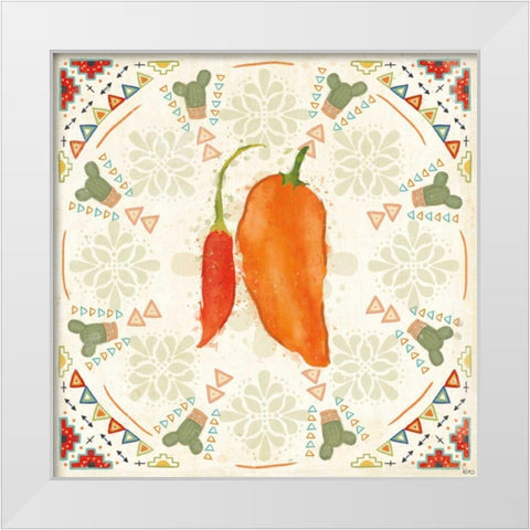 Tex Mex Fiesta VI White Modern Wood Framed Art Print by Charron, Veronique