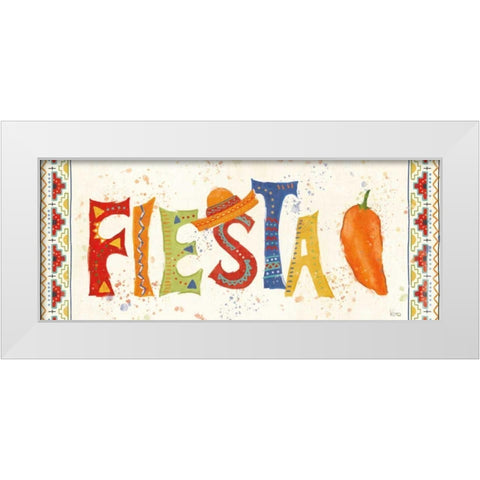 Tex Mex Fiesta VII White Modern Wood Framed Art Print by Charron, Veronique