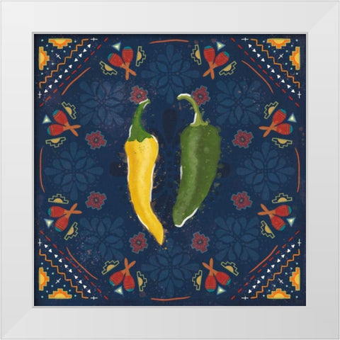Tex Mex Fiesta III Dark White Modern Wood Framed Art Print by Charron, Veronique