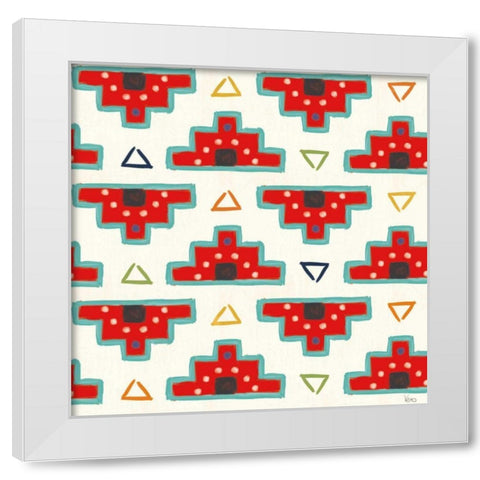 Tex Mex Fiesta Pattern III White Modern Wood Framed Art Print by Charron, Veronique