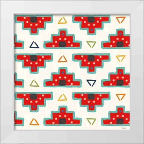 Tex Mex Fiesta Pattern III White Modern Wood Framed Art Print by Charron, Veronique