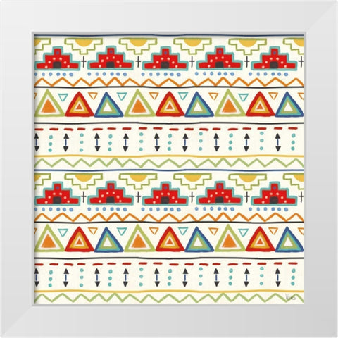 Tex Mex Fiesta Pattern VA White Modern Wood Framed Art Print by Charron, Veronique