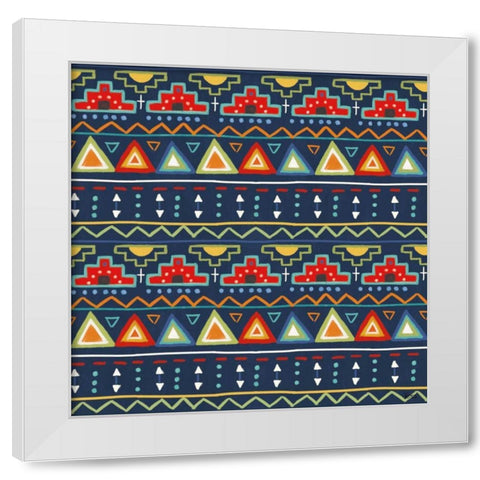 Tex Mex Fiesta Pattern VB White Modern Wood Framed Art Print by Charron, Veronique