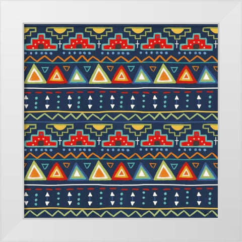 Tex Mex Fiesta Pattern VB White Modern Wood Framed Art Print by Charron, Veronique