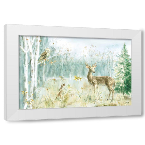 Meadows Edge I White Modern Wood Framed Art Print by Nai, Danhui