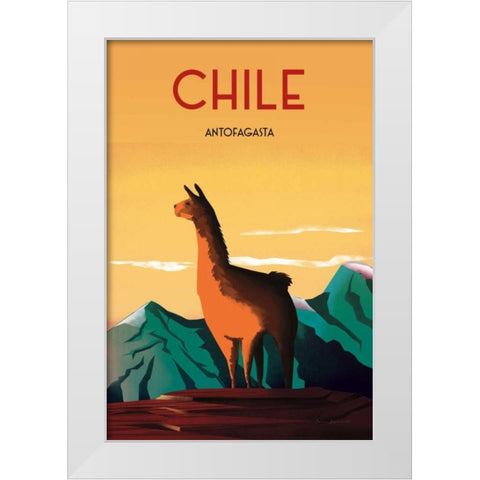 Chile White Modern Wood Framed Art Print by Escalante, Omar