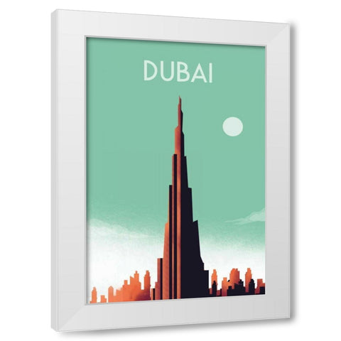 Dubai White Modern Wood Framed Art Print by Escalante, Omar