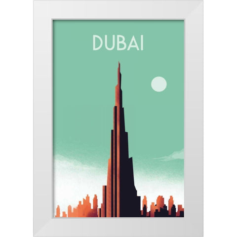 Dubai White Modern Wood Framed Art Print by Escalante, Omar