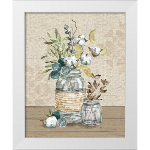 Cotton Bouquet III White Modern Wood Framed Art Print by Urban, Mary