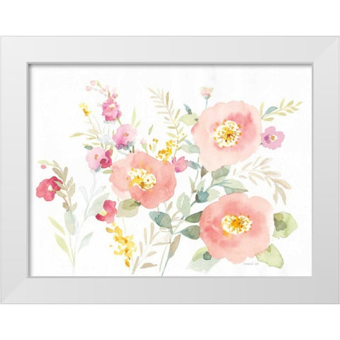 Watercolor Jewels II White Modern Wood Framed Art Print by Nai, Danhui