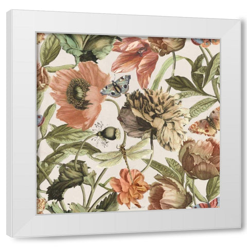 Antiquarian Blooms Pattern IA White Modern Wood Framed Art Print by Pertiet, Katie