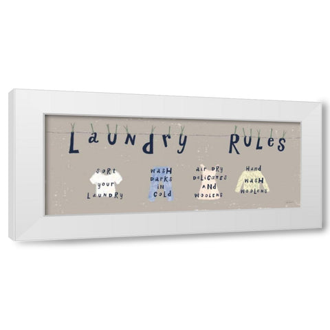 Laundry Rules I Gray White Modern Wood Framed Art Print by Schlabach, Sue