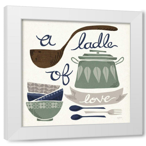 A Ladle of Love Winter White Modern Wood Framed Art Print by Urban, Mary