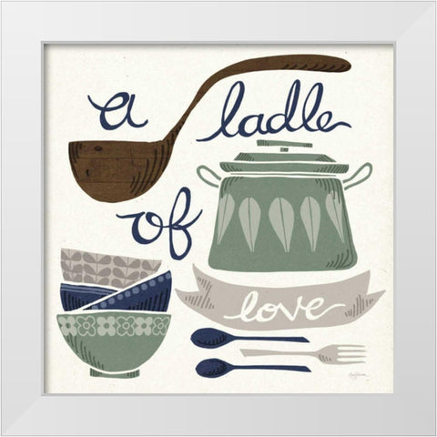 A Ladle of Love Winter White Modern Wood Framed Art Print by Urban, Mary