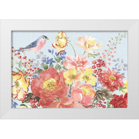 Floral Focus II Blue White Modern Wood Framed Art Print by Grove, Beth
