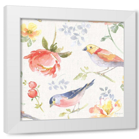 Floral Focus Pattern IIIA White Modern Wood Framed Art Print by Grove, Beth