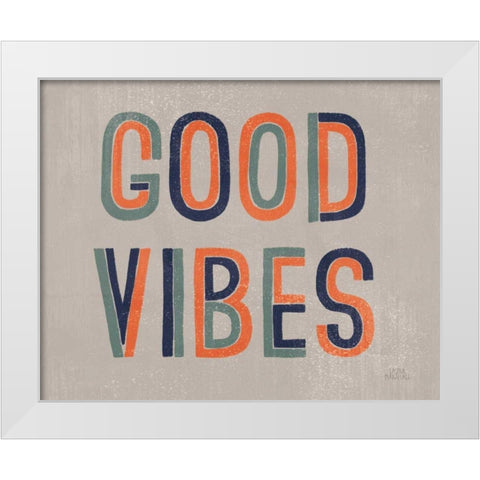 Retro Words I Gray Crop White Modern Wood Framed Art Print by Marshall, Laura