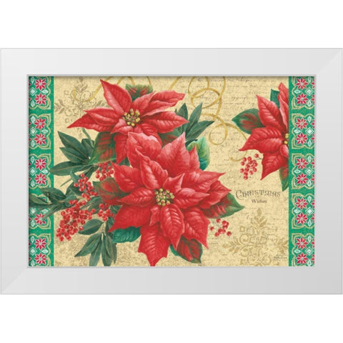 Christmas Floral White Modern Wood Framed Art Print by Grove, Beth
