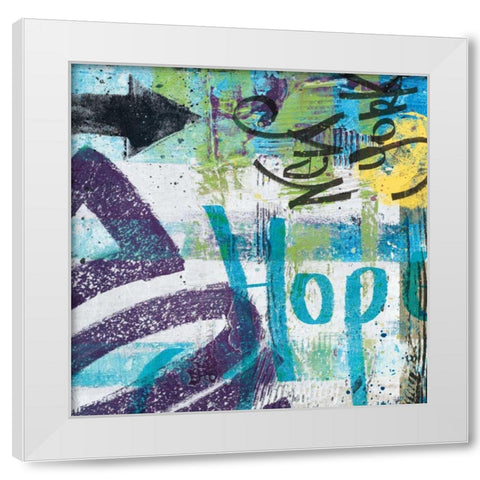 City Graffiti II White Modern Wood Framed Art Print by Wild Apple Portfolio