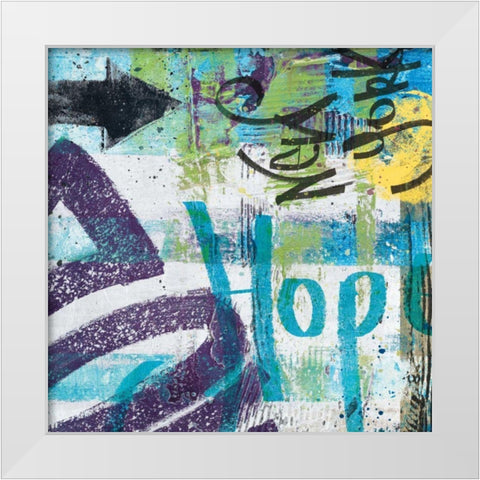 City Graffiti II White Modern Wood Framed Art Print by Wild Apple Portfolio