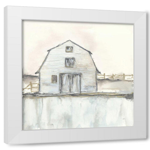 White Barn III White Modern Wood Framed Art Print by Paschke, Chris