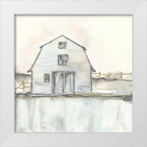 White Barn III White Modern Wood Framed Art Print by Paschke, Chris