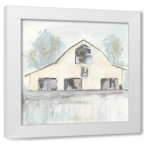 White Barn V White Modern Wood Framed Art Print by Paschke, Chris